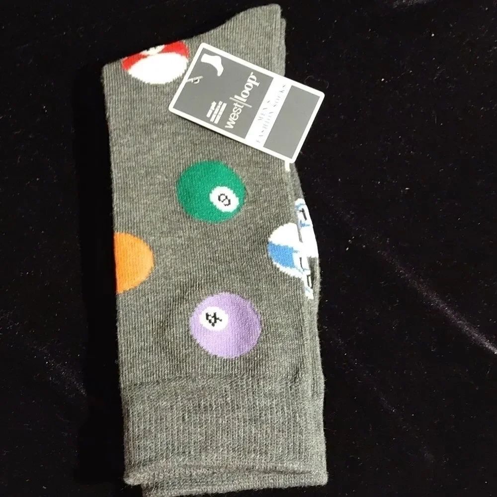 West Loop Mens Pool Ball fashion socks 6-12